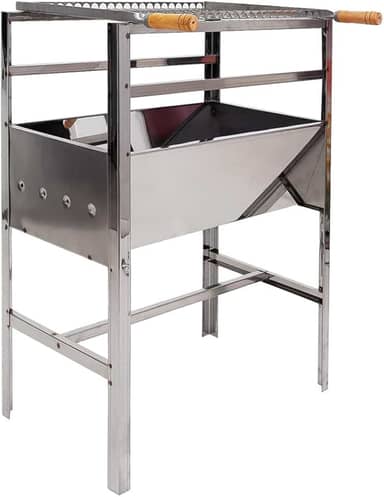 Churrasqueira Inox Movel Grande 60x35x75 Acompanha Grelha Moeda Inox