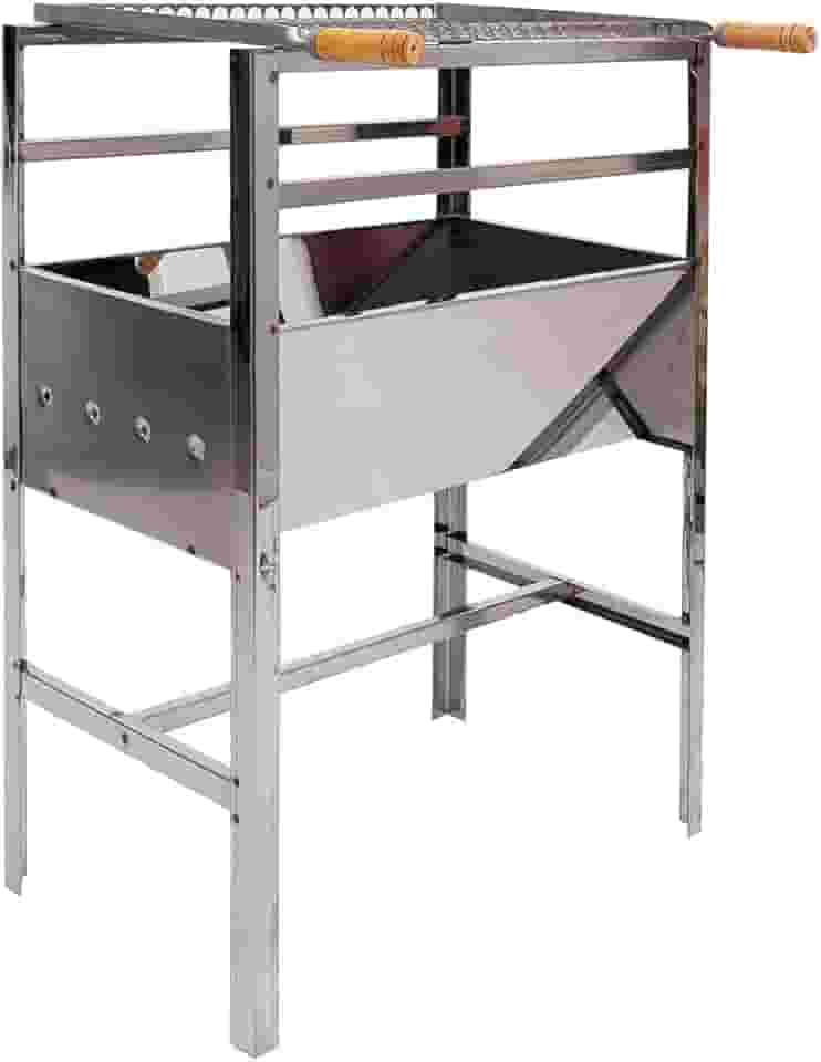 Churrasqueira Inox Movel Grande 60x35x75 Acompanha Grelha Moeda Inox