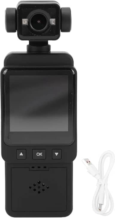 Dpofirs Câmera de Ação 1080P, Tela TFT de 1,54 Polegada, Lente Giratória de 360 graus Com Estabilização WiFi Integrada, para Gravação de Vlog POV de Motocicleta de Ciclismo