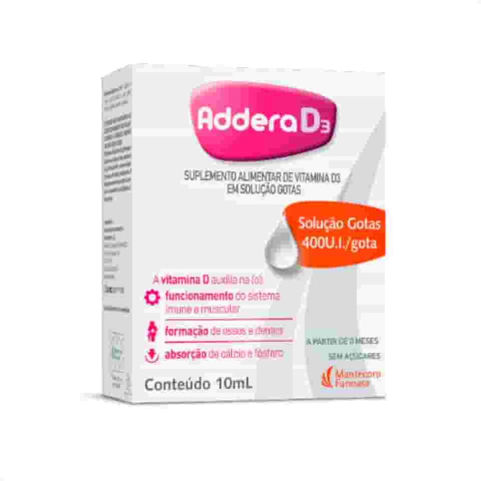 Vitamina D Addera D3 400UI em Gotas 10ml - Suplemento Alimentar