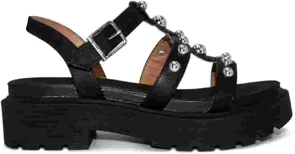 Sandália Vizzano Feminina Papete Tratorada Detalhes Metalizados Preto/niquel 6499.110.7286.15816 35