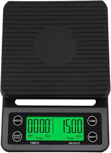 Balança de cozinha elétrica precisa, Balança de café com temporizador Balança de cozinha de alta precisão Mini Balança de plataforma eletrônica Balança de pesagem de alimentos DOAF