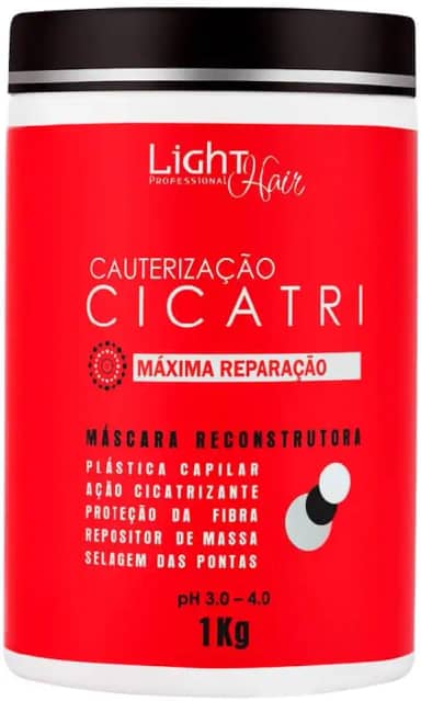 Light Hair Máscara Cauterização Cicatri 1kg | Reconstrução com Complexo de Óleos Reparadores