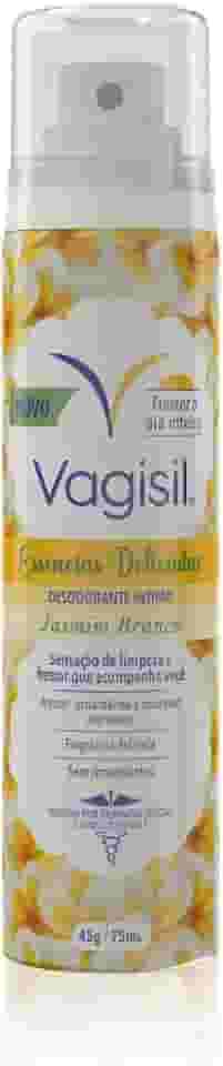 Vagisil Desodorante Íntimo Feminino Spray, Sensação de Limpeza e Frescor Instantâneo, Essências Delicadas Jasmim Branco, 75ml