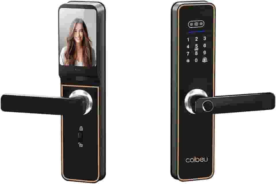 Fechadura Eletronica Inteligente Digital Biométrica com Tela 3,5', App Wi-Fi, Teclado, Cartão/NFC e Chave – Alarme Anti-arrombamento, Cilindro Nível C, Bateria 3500 mAh, para Portas 40–90 mm