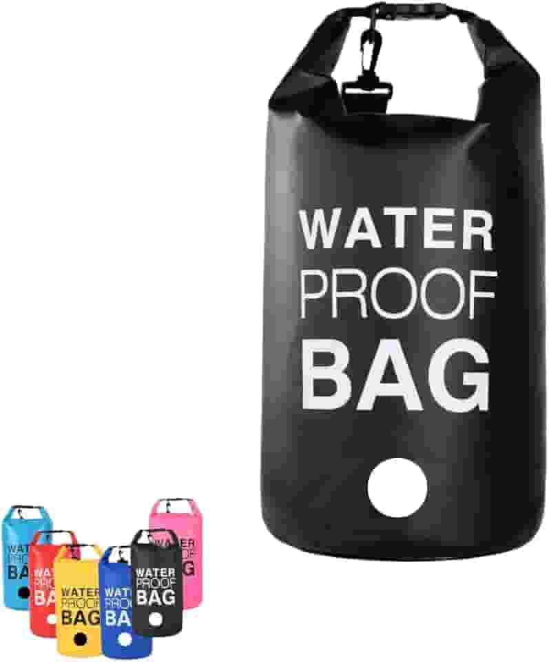 Bolsa Estanque 5L Saco Lona de PVC impermeável à Prova D´água Flutuante Multiuso Praia Cachoeiras Camping Trekking Dias de Chuva (Preto)