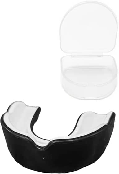 Protetor Bucal Duplo JustGoFit, Preto e Branco, para Esportes de Contato