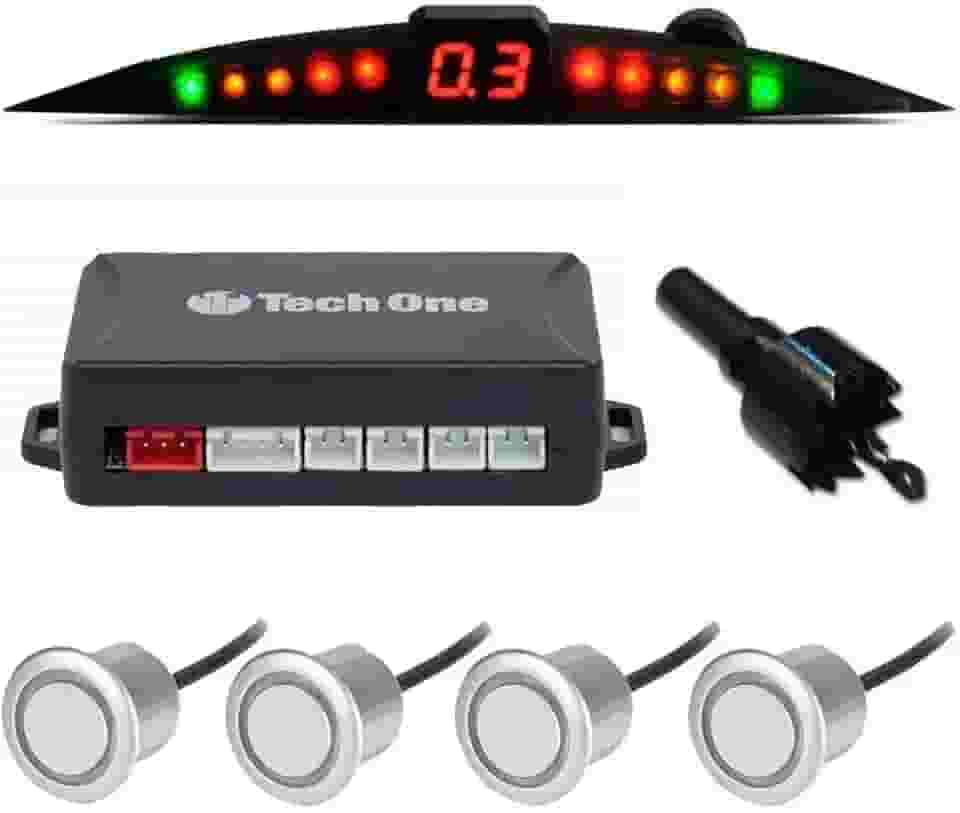 Sensor De Estacionamento Tech One Prime Prata 4 Pontos