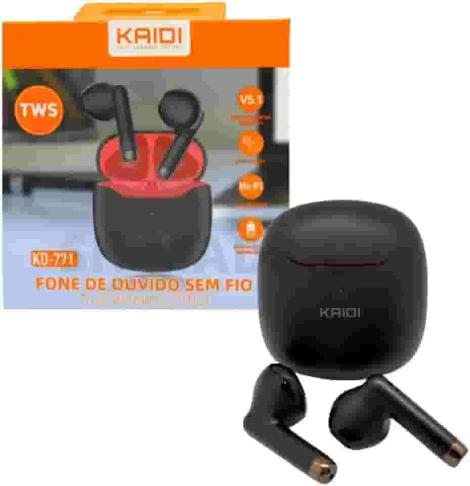 Fone De Ouvido Sem Fio Kaidi TWS Smart Touch V5.1 Kd-771 (Preto)