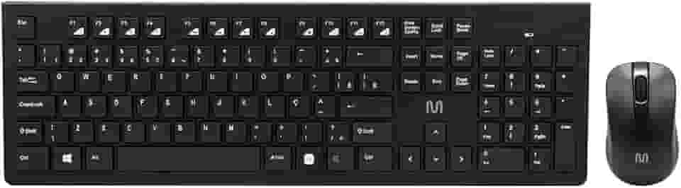Kit Teclado e Mouse Sem Fio Conforto Multimídia Conexão Usb 1200dpi Teclas Chocolate Preto Multi - TC212
