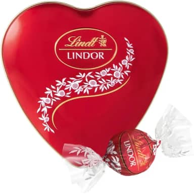 Bombom de Chocolate Suiço Lindt Lindor, 1 Lata Coração 50g