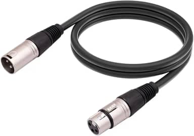 PlusCable Cabo de audio para Microfone Canon XLR macho para XLR femea CANON50 Preto, conexoes em metal, 5 metros