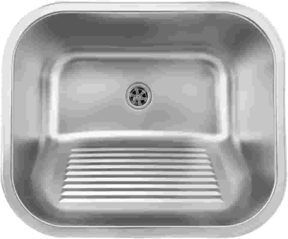 Tanque para Lavanderia Monobloco em Aço Inox Escovado 55x45 com Válvula