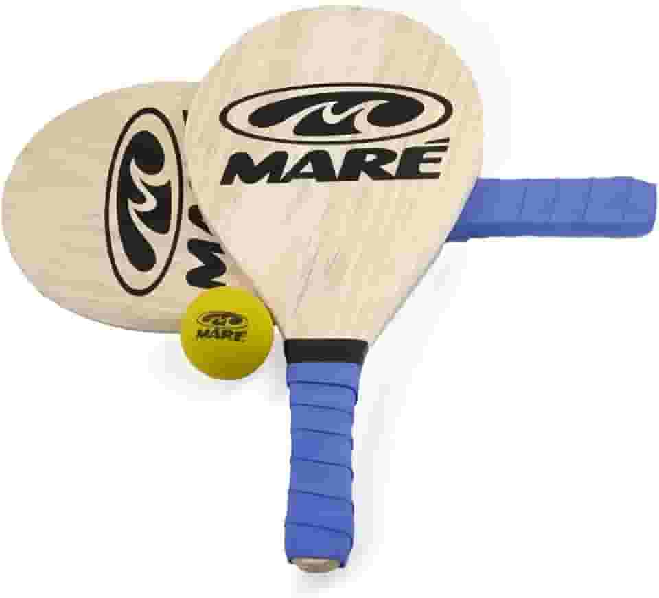 Kit Jogo Frescobol Tênis De Praia 2 Raquetes Madeira com Bolinha