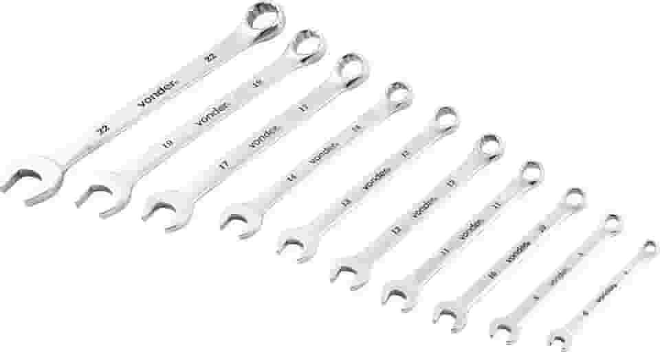 Vonder, Jogo De Chaves Combinadas, 6 Mm A 22 Mm, Aço Cromo Vanádio, 10 Peças.