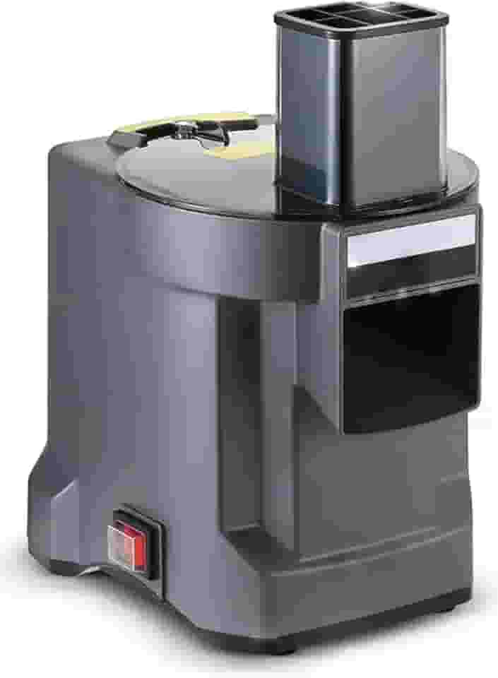 Cortador de legumes comercial 3 em 1, fatiador elétrico de legumes e frutas, triturador e cortador de cubos, processador de legumes doméstico com 3 lâminas de aço inoxidável