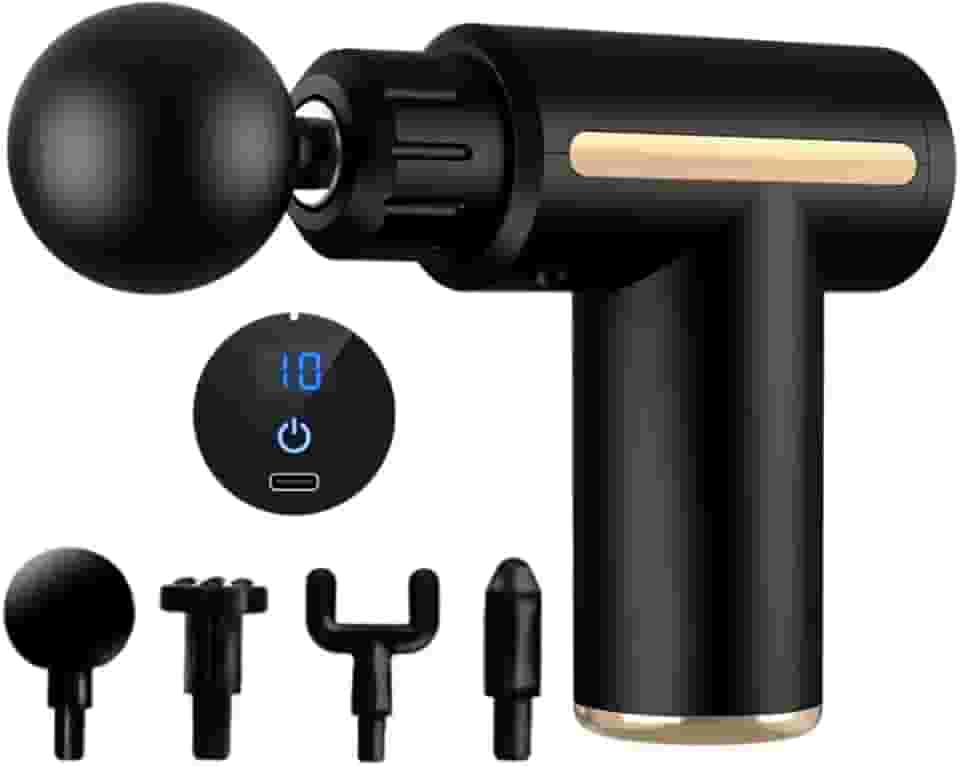 Massageador Elétrico Profissional Pistola De Massagem Muscular Fisioterapia Miofascial Modeladora Compacto Portatíl Sem Fio Premium