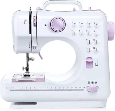 Mini Máquina De Costura Multifuncional Doméstica Com Pedal Portátil Composta de 12 Pontos - Bivolt