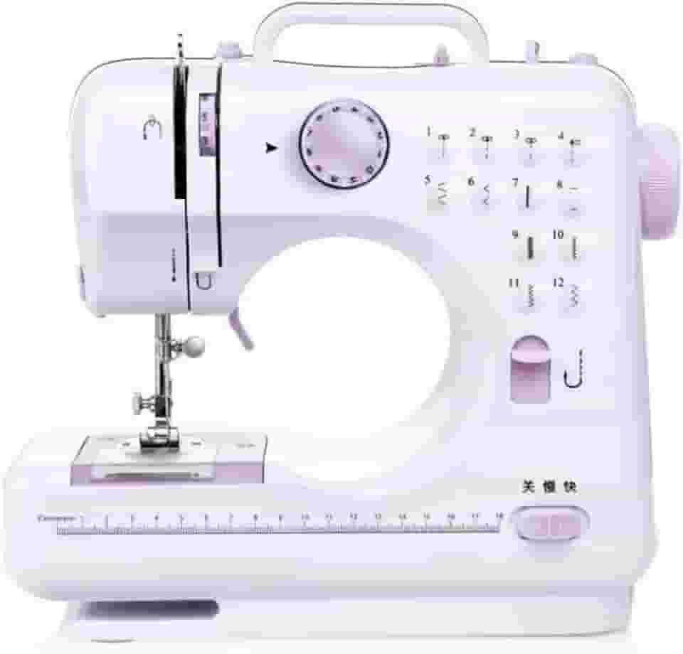 Mini Máquina De Costura Multifuncional Doméstica Com Pedal Portátil Composta de 12 Pontos - Bivolt
