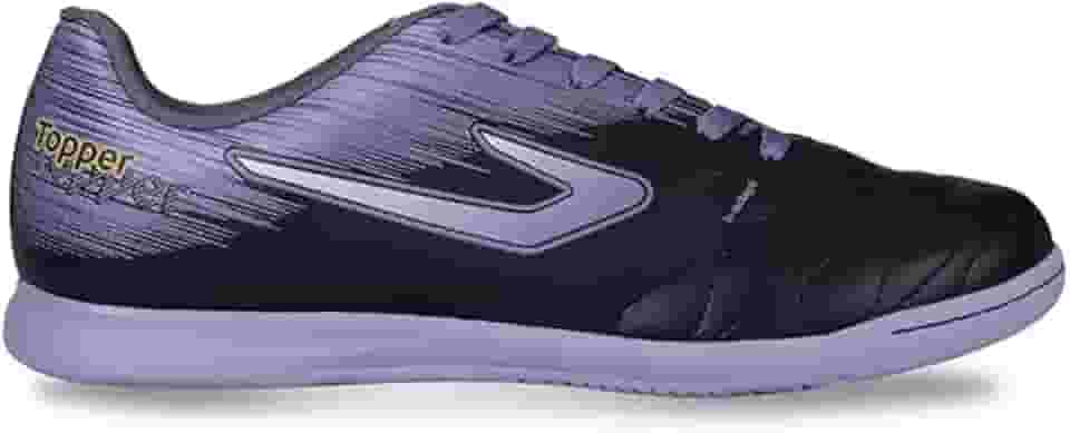 Chuteira Topper Flame Fsal, Preto/Cinza/Azul, 43