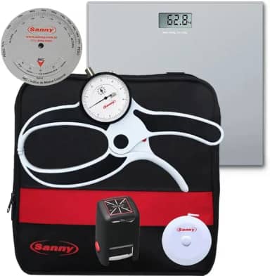 Kit Adipômetro/Plicômetro Científico Nutrição Avaliação Física Sanny - KNS1016