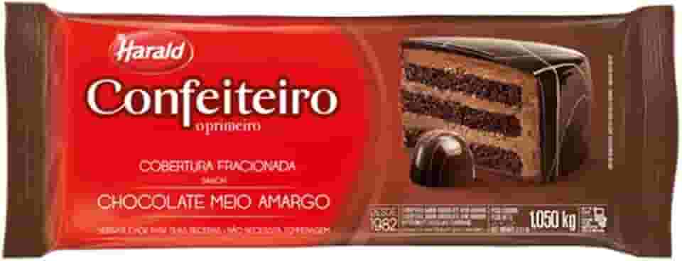 Barra de Chocolate Fracionado Confeiteiro Meio Amargo 1,05kg - Harald