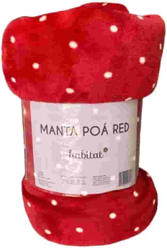 Manta Microfibra King Habitat Estampa Poá Habitat (Vermelho)