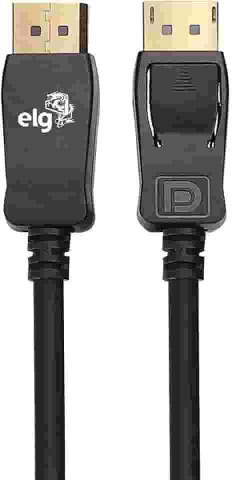 Cabo DisplayPort Premium Para Alta Performance, Suporta 8K, UHDTV, Versão 1.4V, 240Hz, Ultra High Speed 32,4Gbps, 2 Metros, Preto, DP1420, ELG