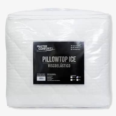 Pillowtop Ice Viscoel?stico, Colch?o com Tecnologia Refrescante, N?o-al?rgico, 6cm de ALTURA
