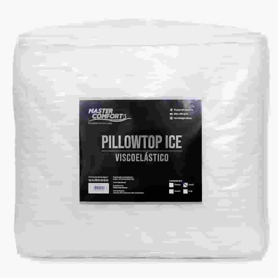 Pillowtop Ice Viscoel?stico, Colch?o com Tecnologia Refrescante, N?o-al?rgico, 6cm de ALTURA