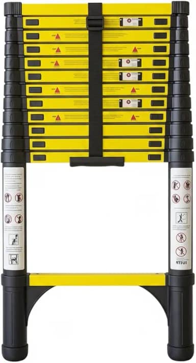 Escada Telescópica Extensiva Aço Inoxidável 13 Degraus 3,8m