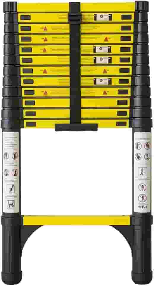 Escada Telescópica Extensiva Aço Inoxidável 13 Degraus 3,8m