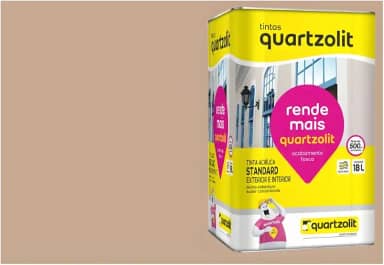 Kit Tinta Quartzolit Camurça 18L Com Trincha 396/4 Para Paredes Internas E Externas
