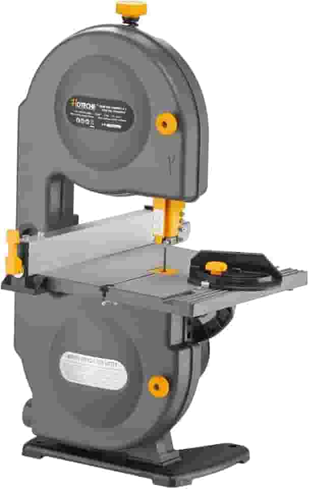 HOTECHE Serra de fita de 19 cm, 3 A, profundidade máxima de corte, 7,2 polegadas, largura de 7,5 polegadas, faixa de inclinação de 0 a 45° para marcenaria de precisão e corte de metal
