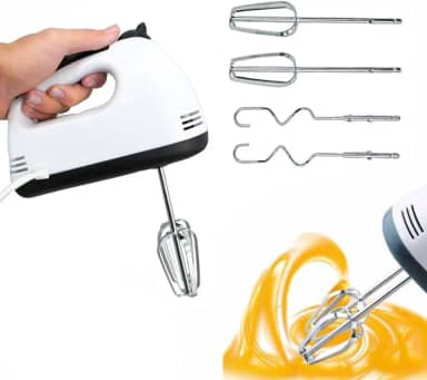 Batedeira Portatil de Mao Potente Elétrica Batedor de Ovos Elétrico Pequena de Mão Simples Bate Bolos Massa Cozinha 7 Velocidades 110V 220V 260W (110V)