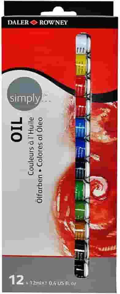 DALER ROWNEY Simply, Tinta Oleo Bisnagas de 12ml, 12 Cores