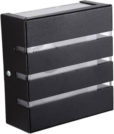 Kit 5 Unid. Arandela de Parede Externa Moderna Slim, 3 Frisos, Metal Preto, Luminária