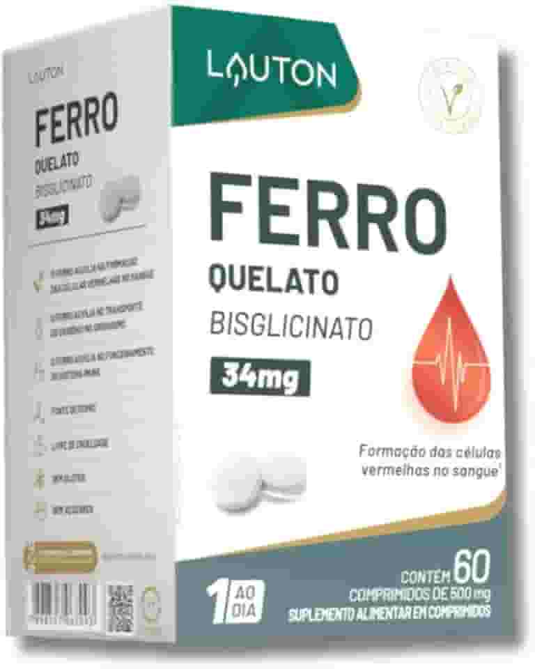 Ferro Quelato Bisglicinato 34mg 60 Capsulas Lauton Nutrition