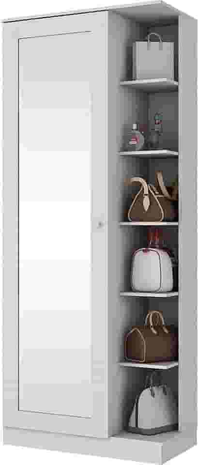 Sapateira 1 Porta com Espelho 6 Prateleiras Duetto Henn