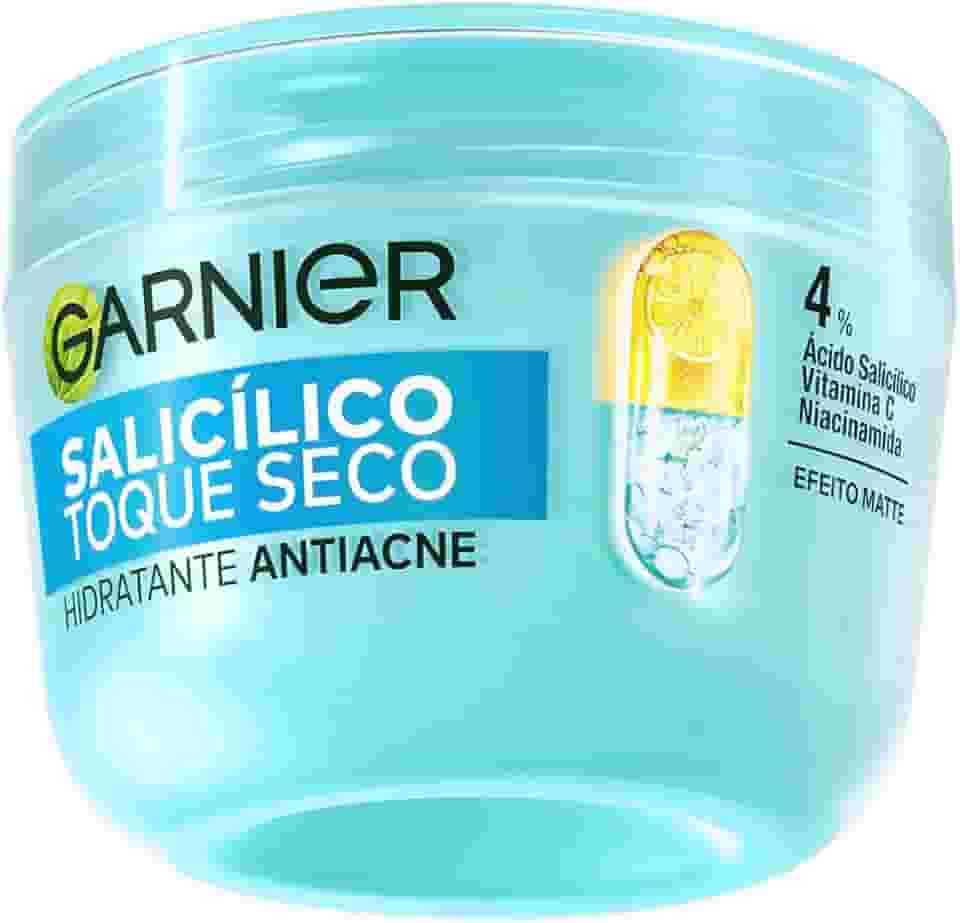 Garnier Hidratante Facial Antiacne Toque Seco com Ácido Salicílico, Uniformiza a Pele, Reduz Imperfeições e Controla a Oleosidade e Brilho por 8 Horas, 85g