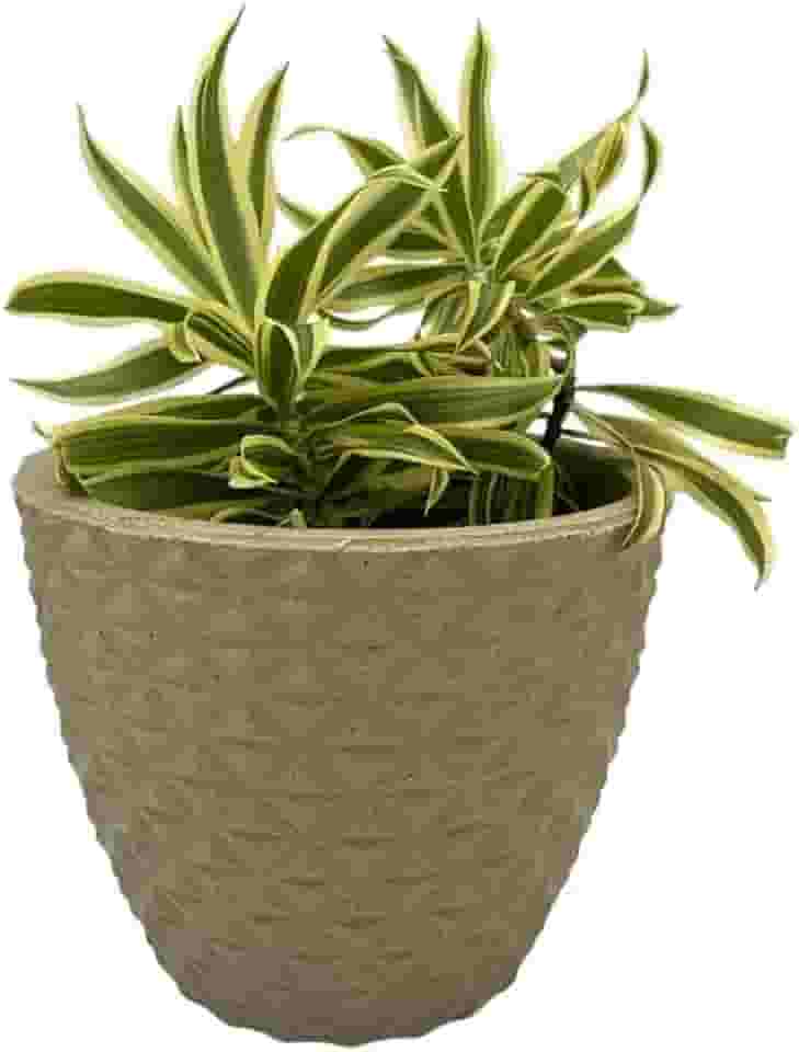 VASO POLIETILENO CONE BERLIAN GOLD 3D DECORATIVO P/PLANTAS/JARDINS/ESCRITÓRIOS LUXO (BEGE)