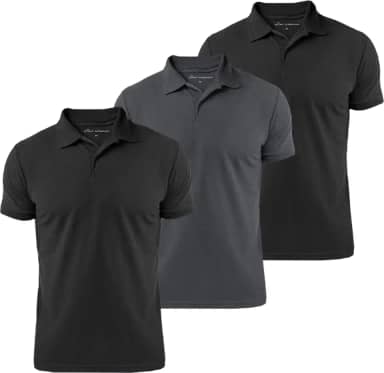Kit 3 Camisas Polo Masculina Básica Lisa Detalhe 3 Frisos