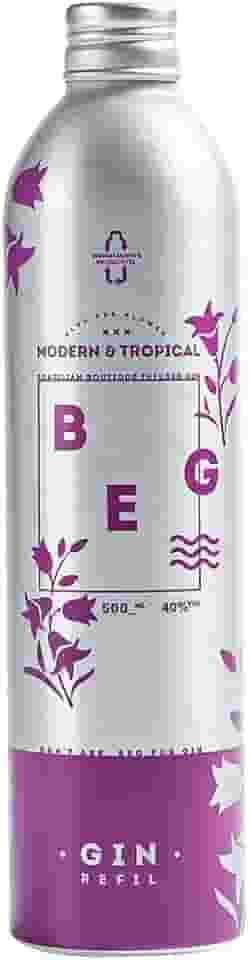 BEG - Modern & Tropical 500ml - REFIL - Transporte Fácil e Custo Benefício - Gin Infusionado por 24h - Azul Vibrante que Transforma em Rosa - Notas Florais Delicadas - Mais Doce e Menos Amargo - Artesanal e Naturalmente Saborizado - Sustentabilidade e Versatilidade