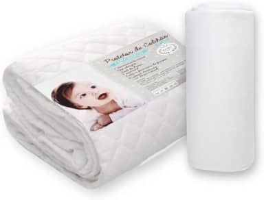 Kit Lencol Elastico e Protetor de Colchao Capa Protetora Impermeavel de Berco para Bebe 100% Algodão
