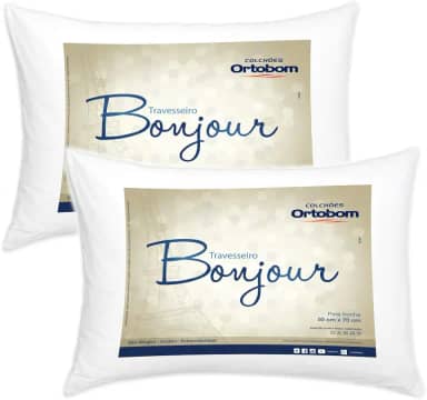 Kit 2 Travesseiros Antialérgicos e Antiácaro Bonjour Ortobom