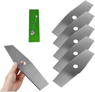 5 Facas Lâmina Roçadeira 2 Pontas 300mm Furo 1pol 25,4mm 2mm