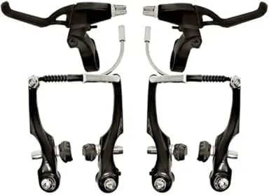 FREIO V-BRAKE COM MAÇANETA DE ALUMINIO PRETO P/BICICLETA