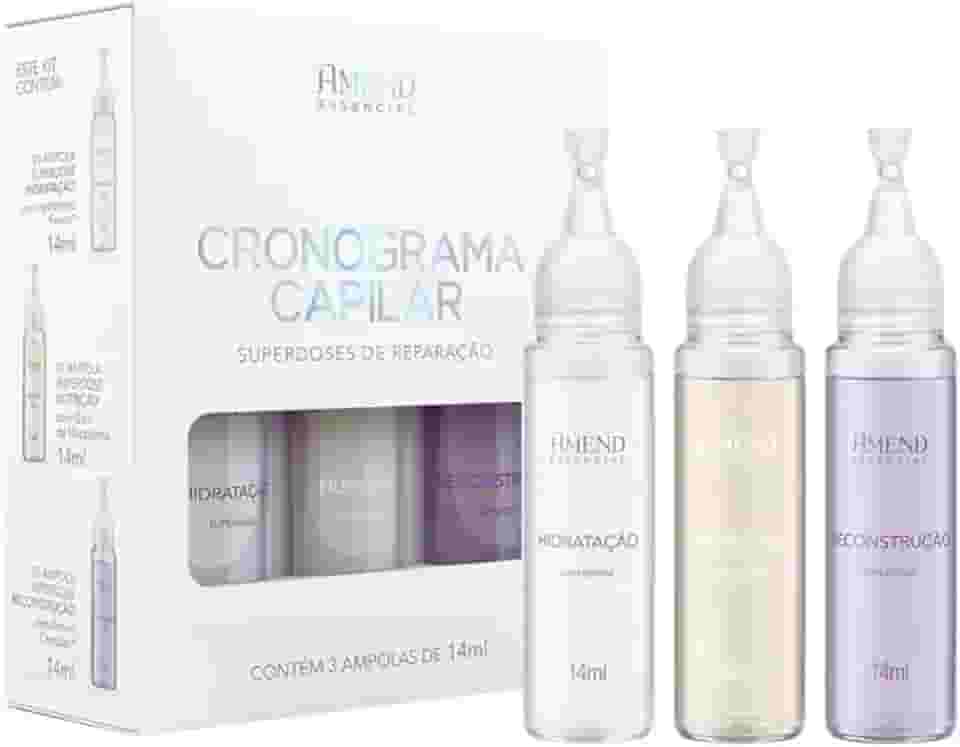 Cronograma Capilar Superdoses de Reparação Amend Essencial, 3 ampolas