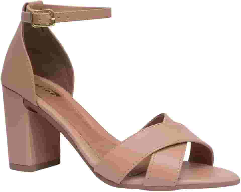 Sandália Feminina Salto Bloco Grosso Casual Confortável 28.08