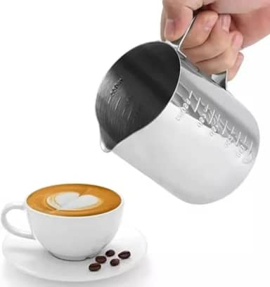 Jarra Barista Inox 350 ml Cremeira Americana Pitcher Leiteira para Café